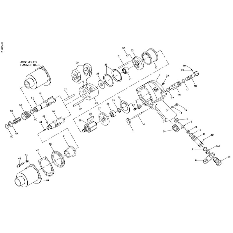 Diagram Diagram and Parts List for IR2908P  Ingersoll Rand Wrench